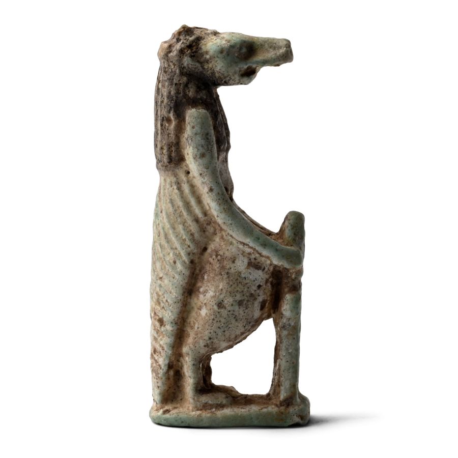 Egyptian Faience Amulet Representing Sobek