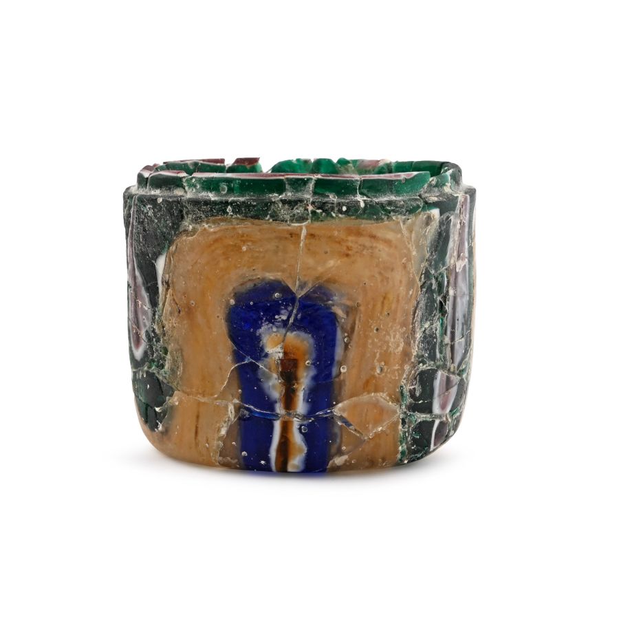 Roman Banded Glass Pyxis