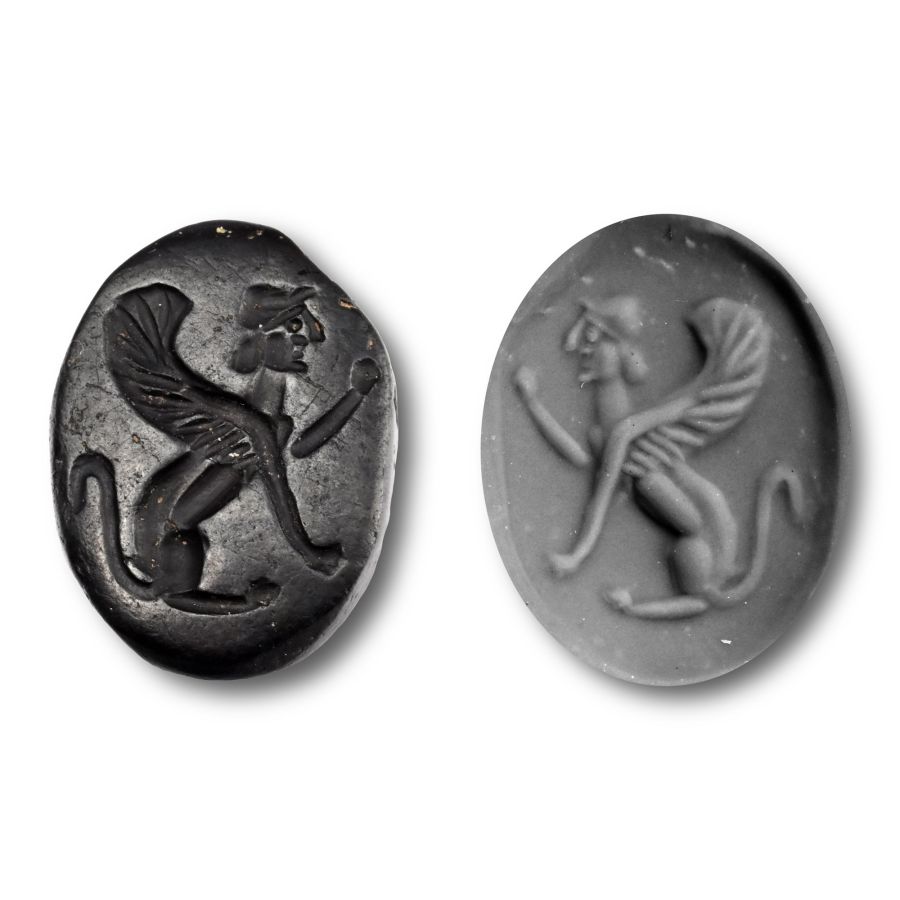 Phoenician Steatite Intaglio with Sphinx