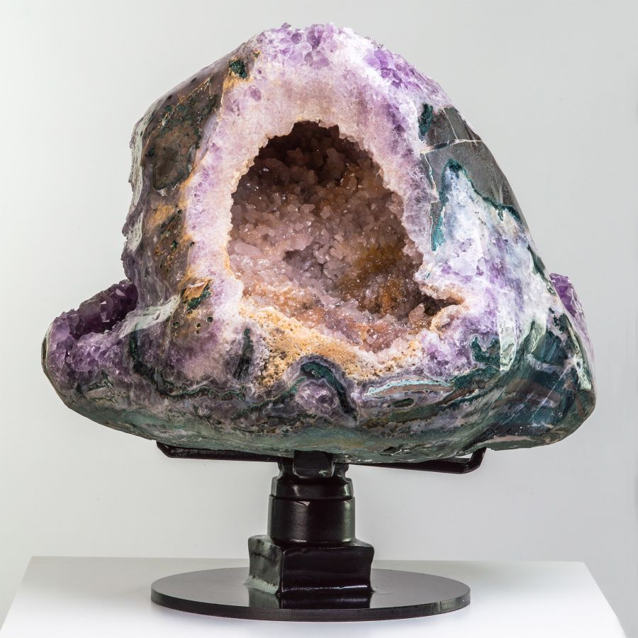 Amethyst Geode Heart with Intricate Formations