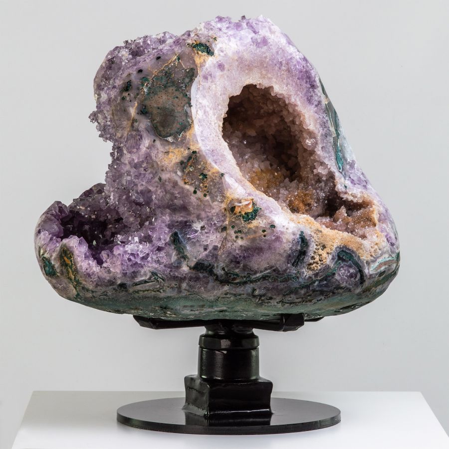 Amethyst Geode Heart with Intricate Formations