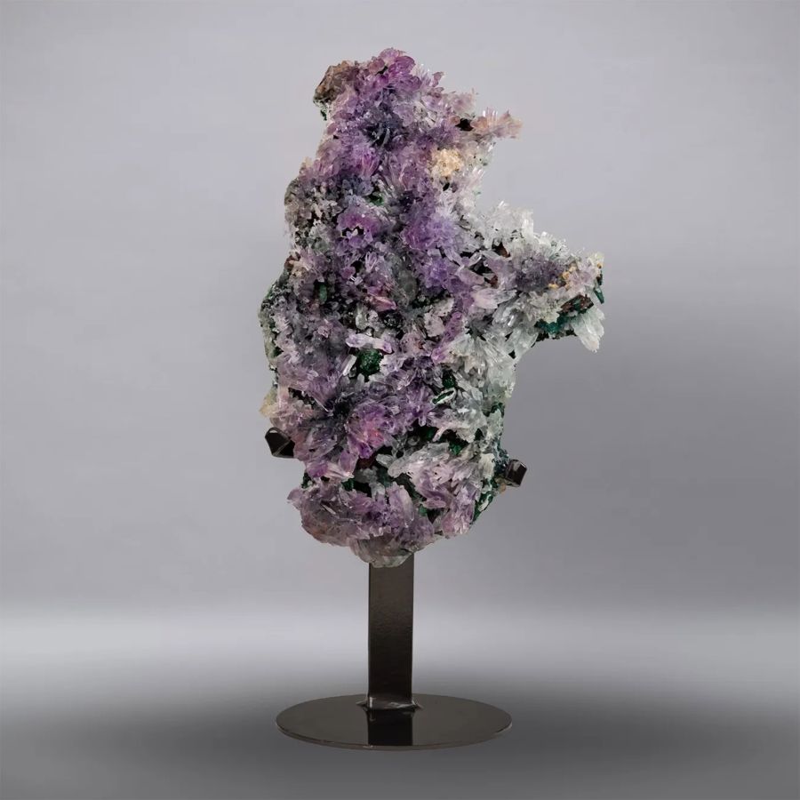 Amethyst and Quartz Crystal Geode Section