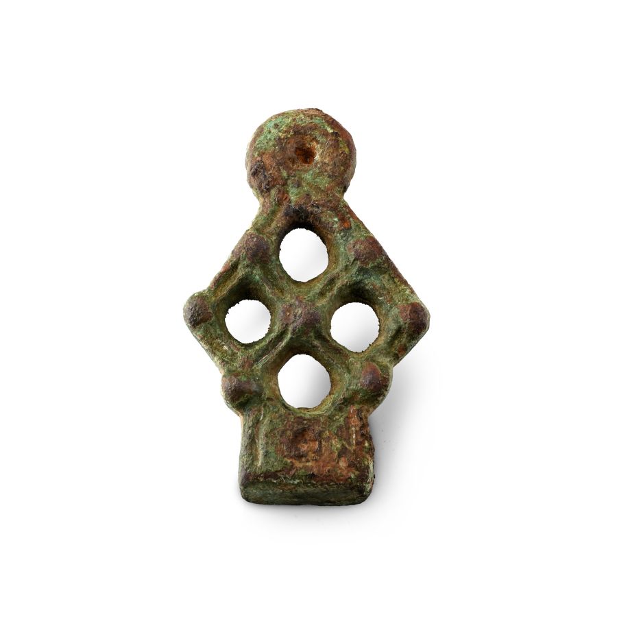 Anglo-Scandinavian Viking Bronze Lozenge-Shaped Stirrup Apex Mount