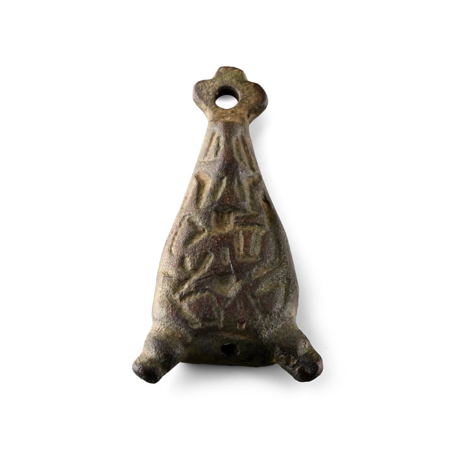Anglo-Scandinavian Viking Bronze Interlaced Beast Stirrup Apex Mount