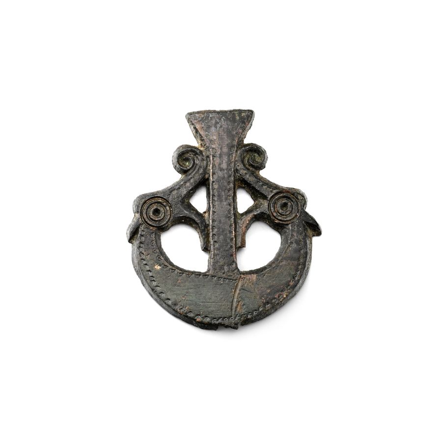 Anglo-Saxon Bronze Double Beast-Headed Mount