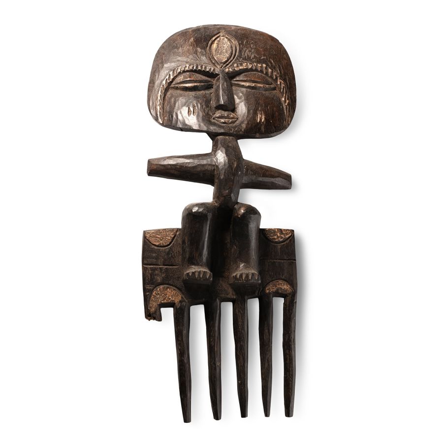 African Wooden Comb Fertility Figure