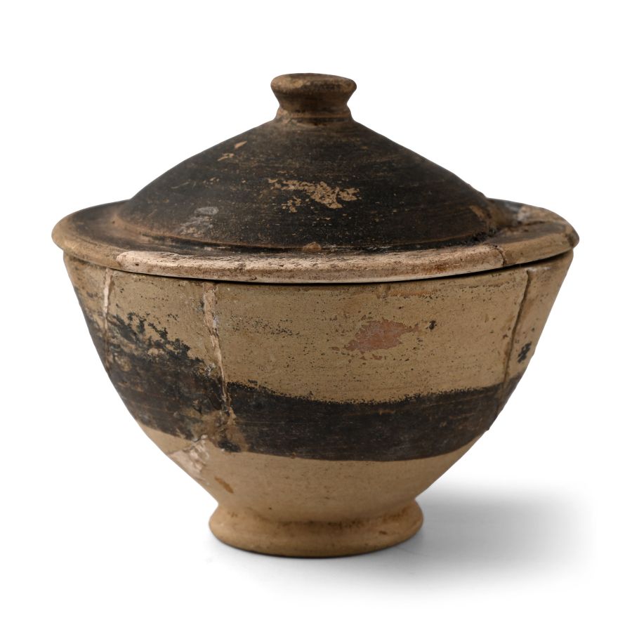 Greek Terracotta Lidded Pyxis