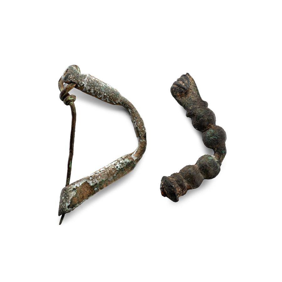 Greek Bronze Bow Brooch Group