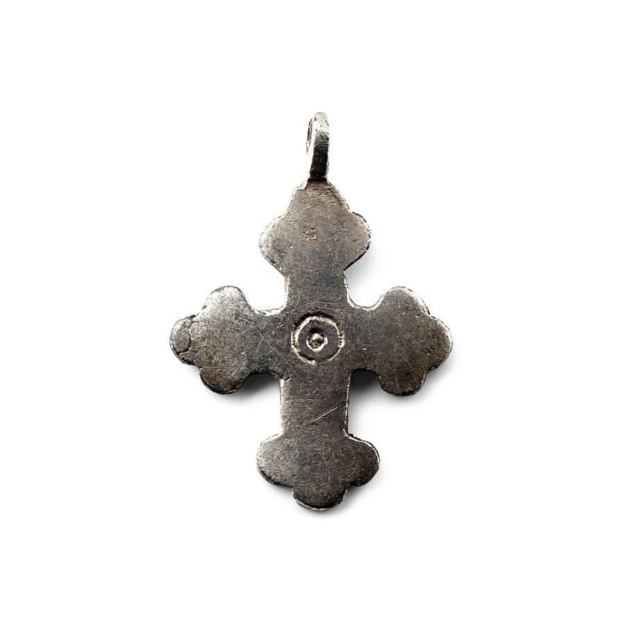 Post Medieval Coptic Silvered Cross Pendant