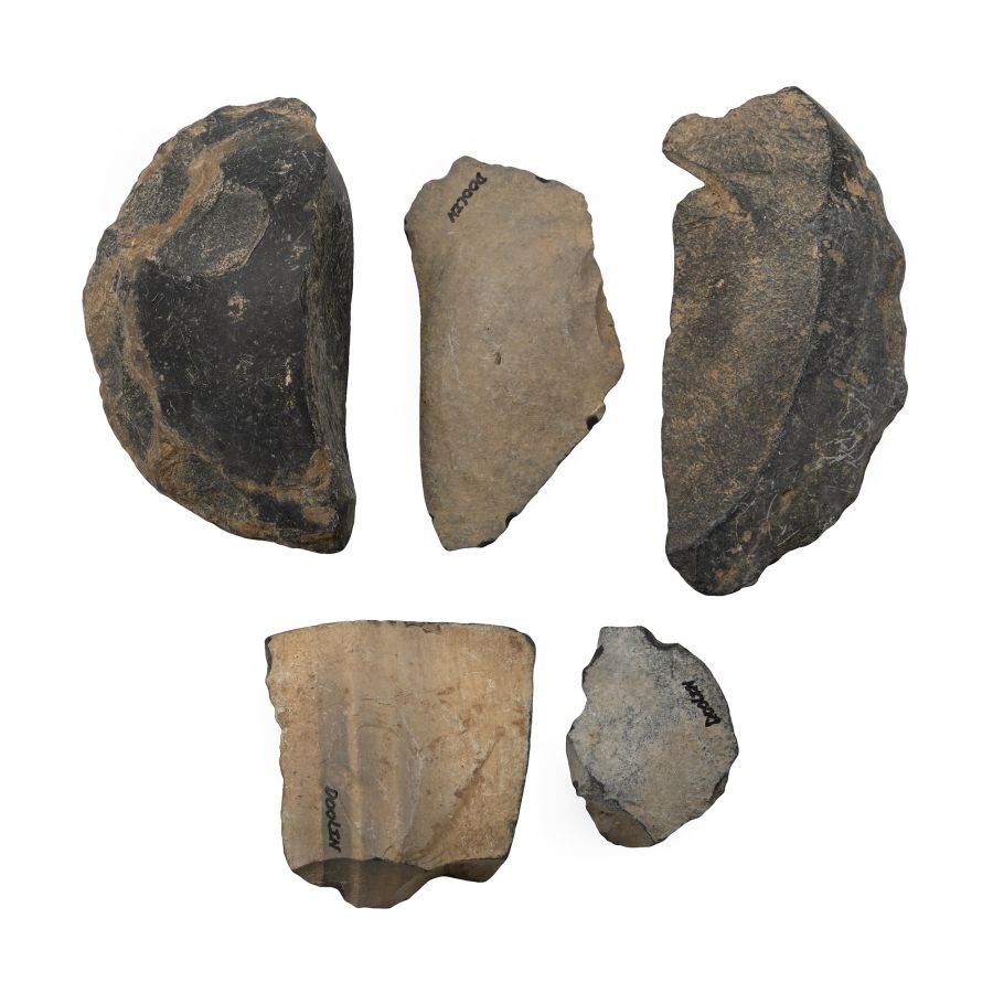 Stone Age Knapped Broken Axe and Flake Collection