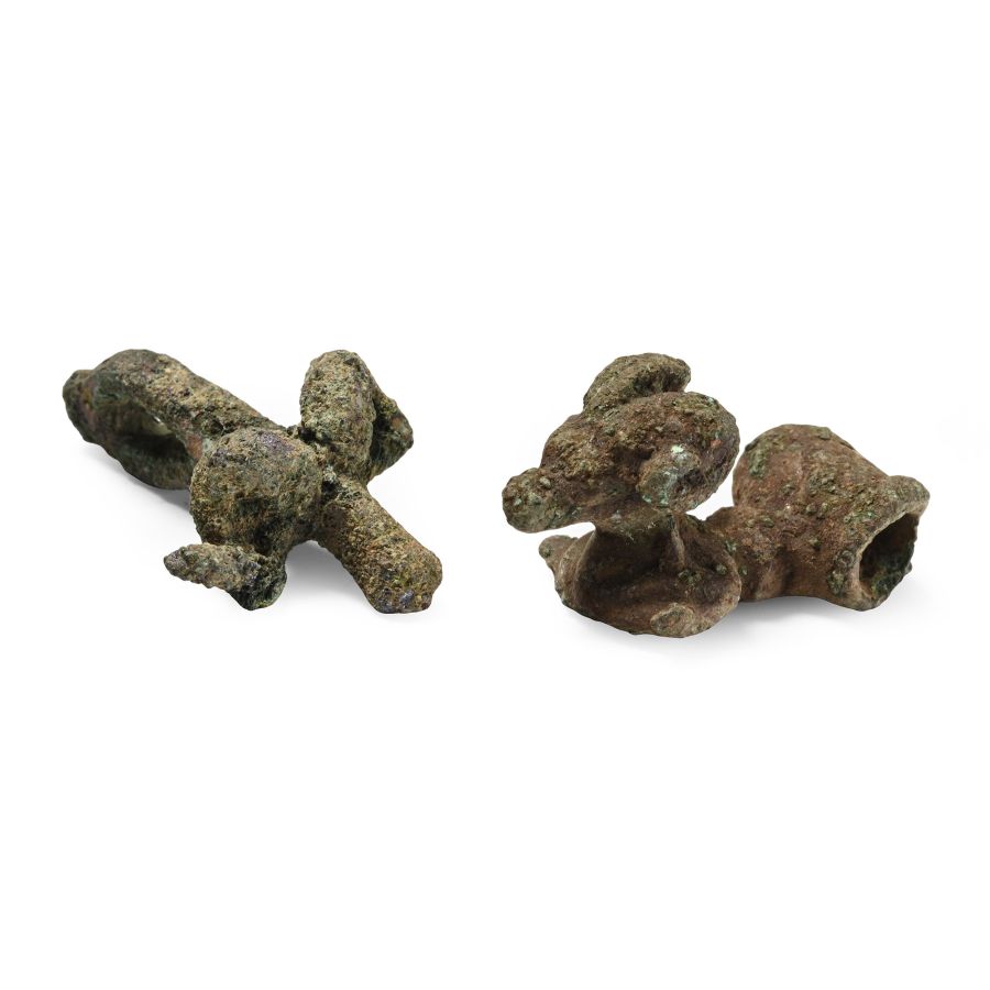 Bronze Age Ram Head Pendant Pair