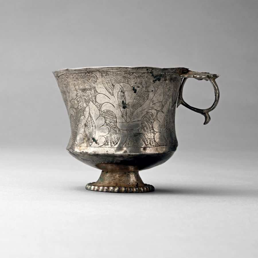 Sogdian Silver Cup with Incised Design