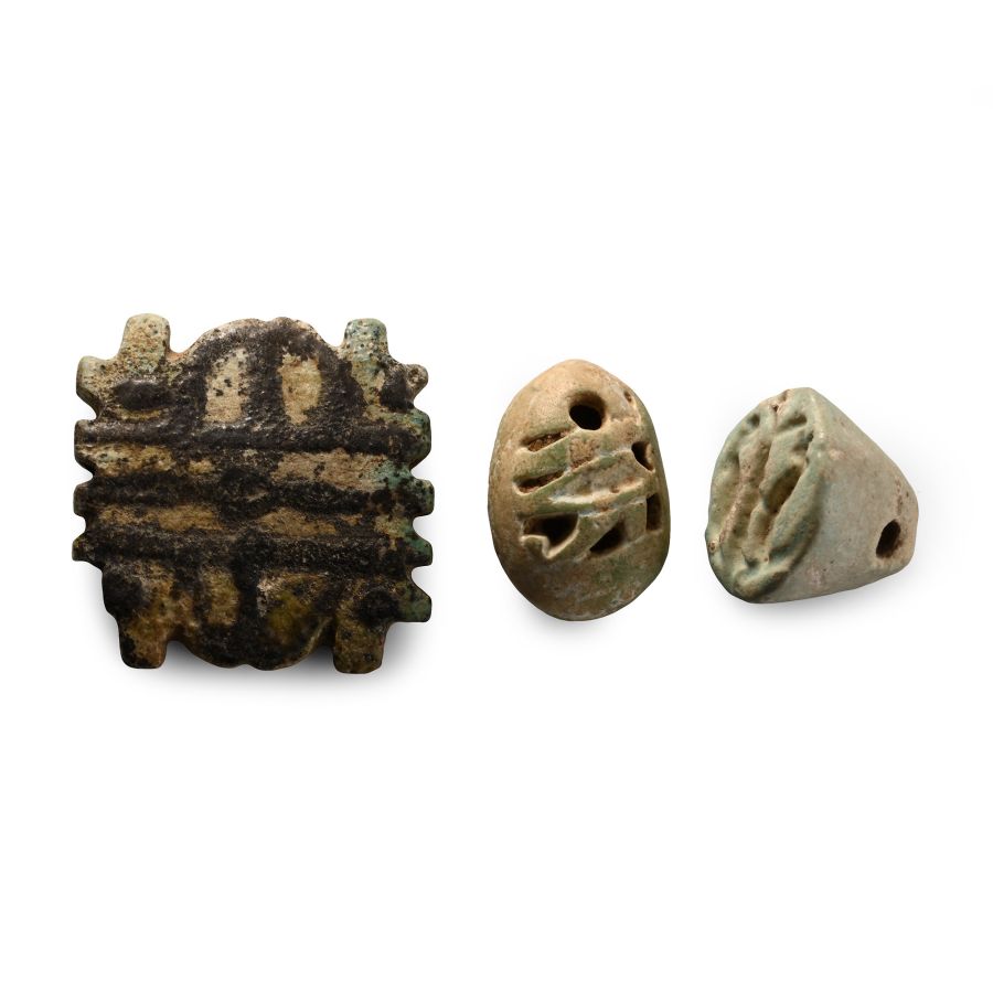 Egyptian Blue Glazed Amulet Collection