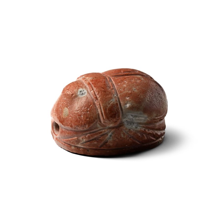 Large Egyptian Red Stone Scarab