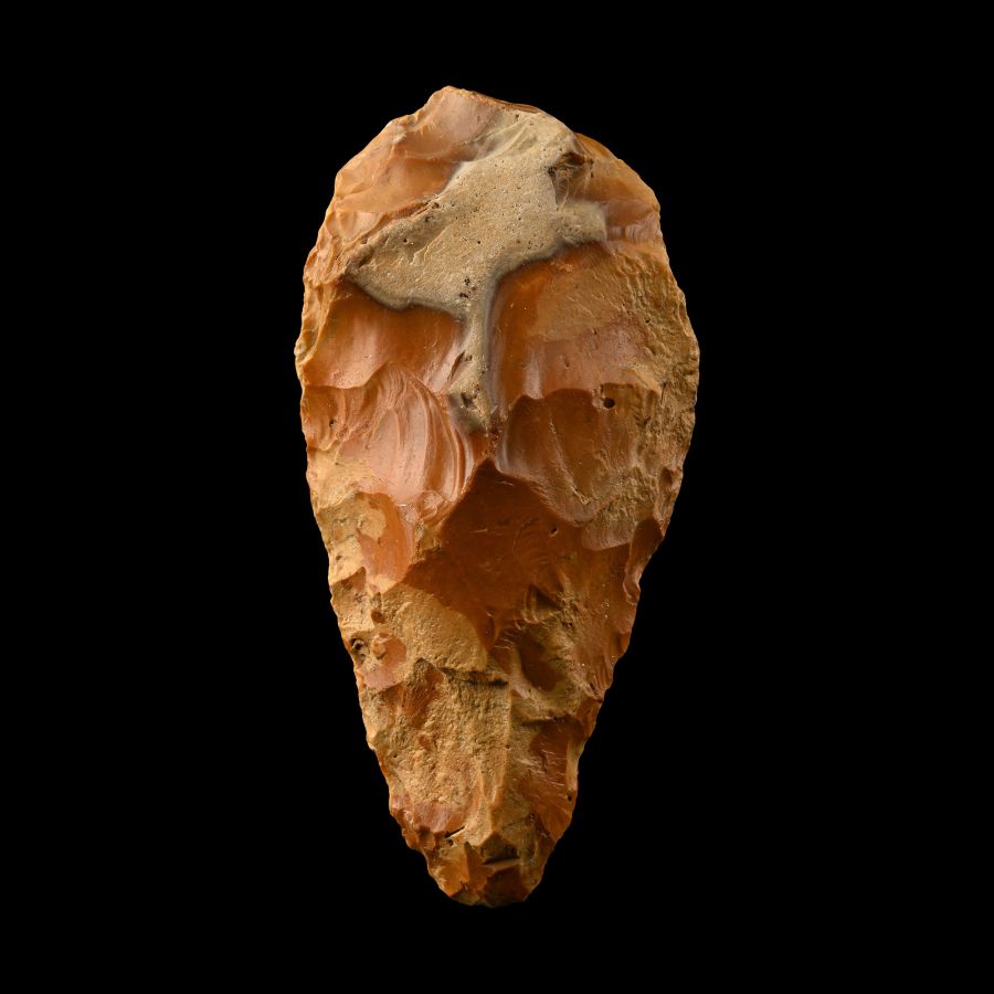 British Stone Age Bifacial Classic Ficron Flint Handaxe