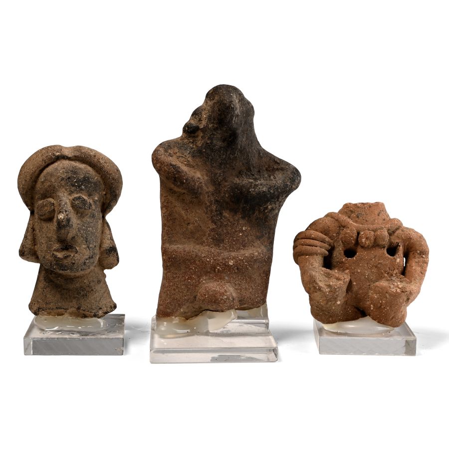 Pre-Columbian Terracotta Figure and Figure Head Group
