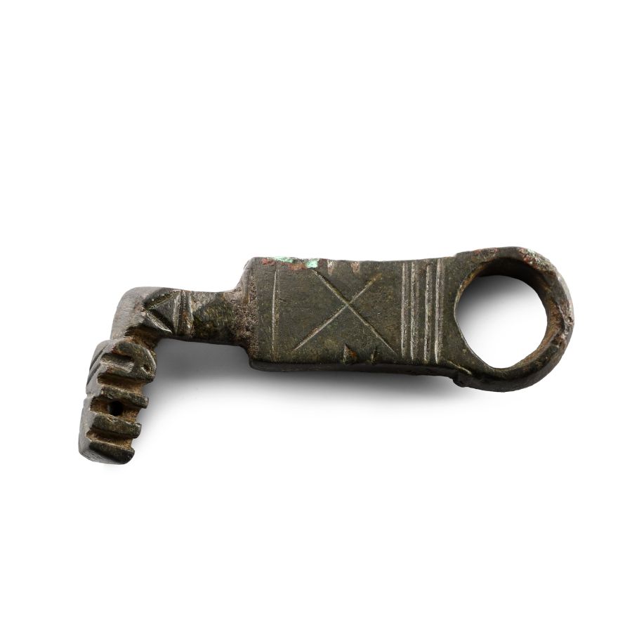 Large Roman Bronze Latch Key