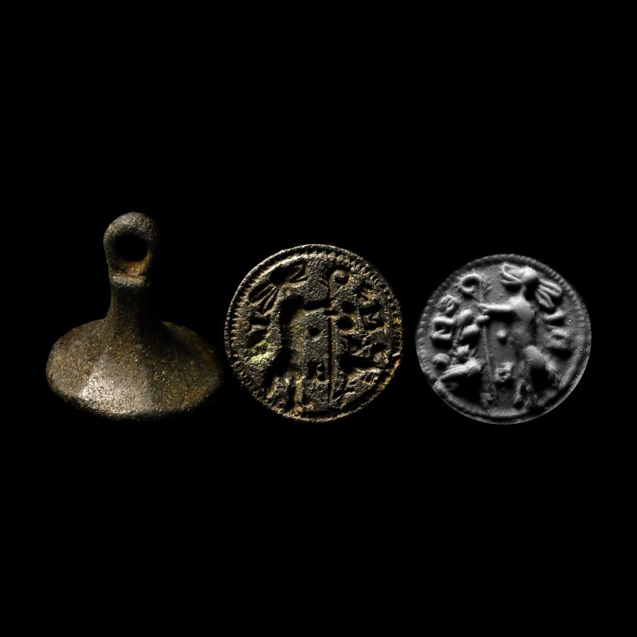 Medieval Bronze Chess Piece Personal Seal Matrix with Fox-Bishop