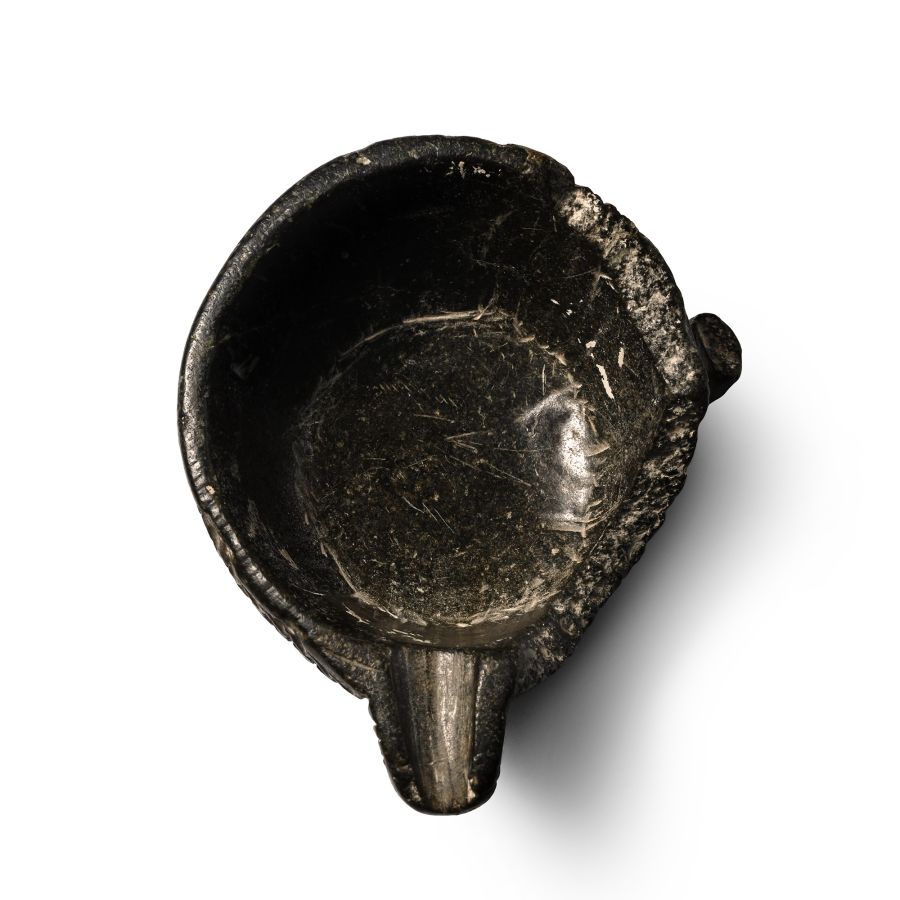 Western Asiatic Black Stone Bowl with Bulls