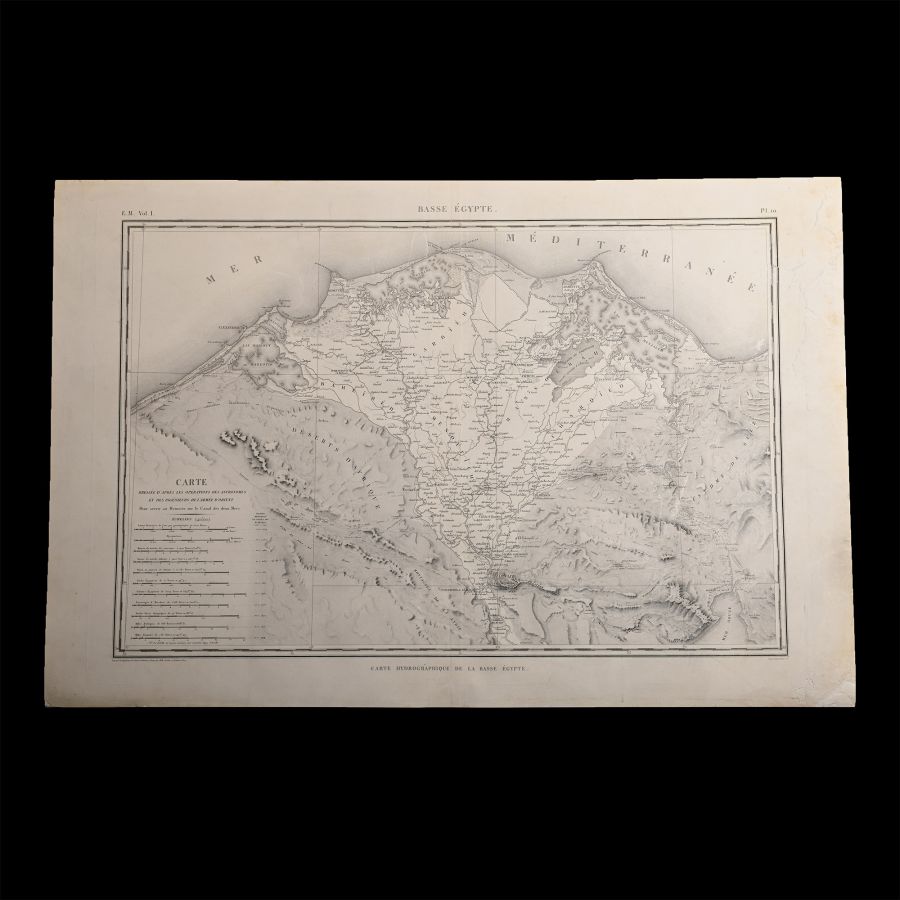 Very Large Egyptian Expedition Lithograph Plan of Egypt