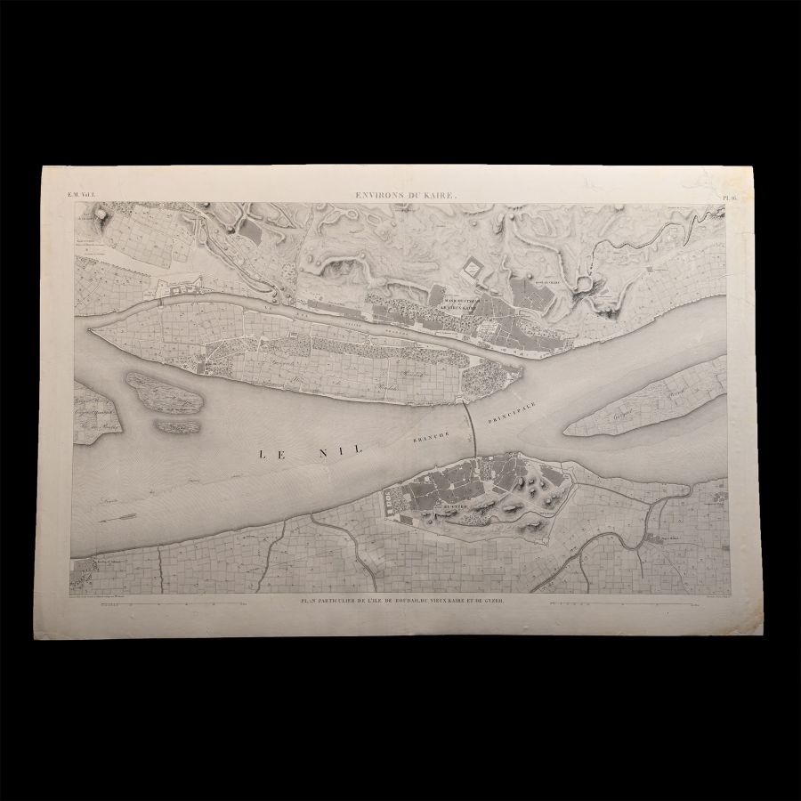 Very Large Egyptian Expedition Lithograph of the 'Environs du Kaire' (Cairo and district)