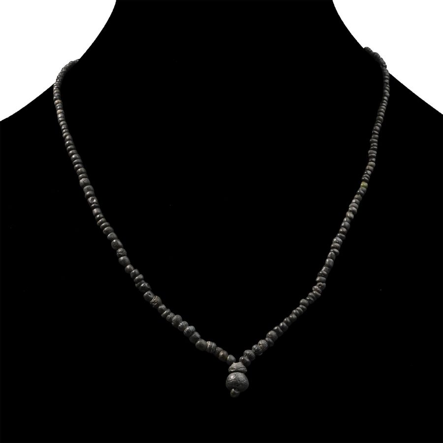 Roman Black Glass Bead Necklace String