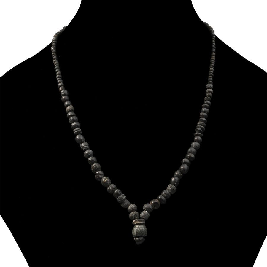Roman Black Glass Bead Necklace String