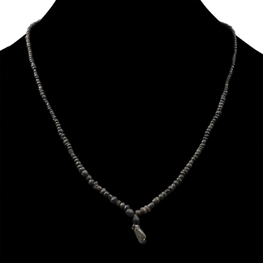 Roman Black Glass Bead Necklace String
