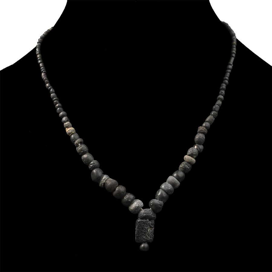 Roman Black Glass Bead Necklace String
