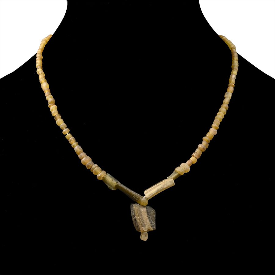 Roman Yellow Glass Bead Necklace String