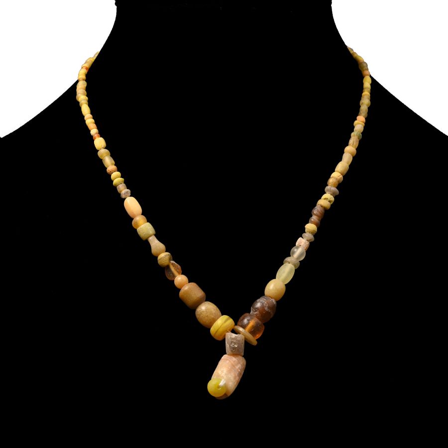 Roman Yellow Glass Bead Necklace String