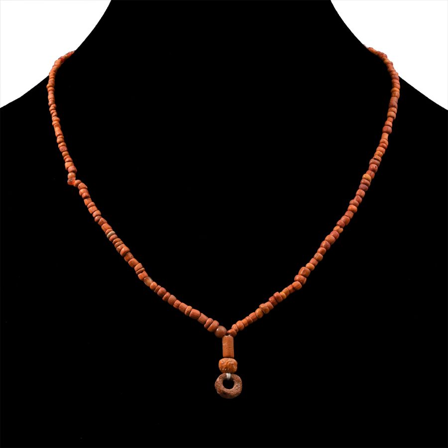 Roman Orange Glass Bead Necklace String