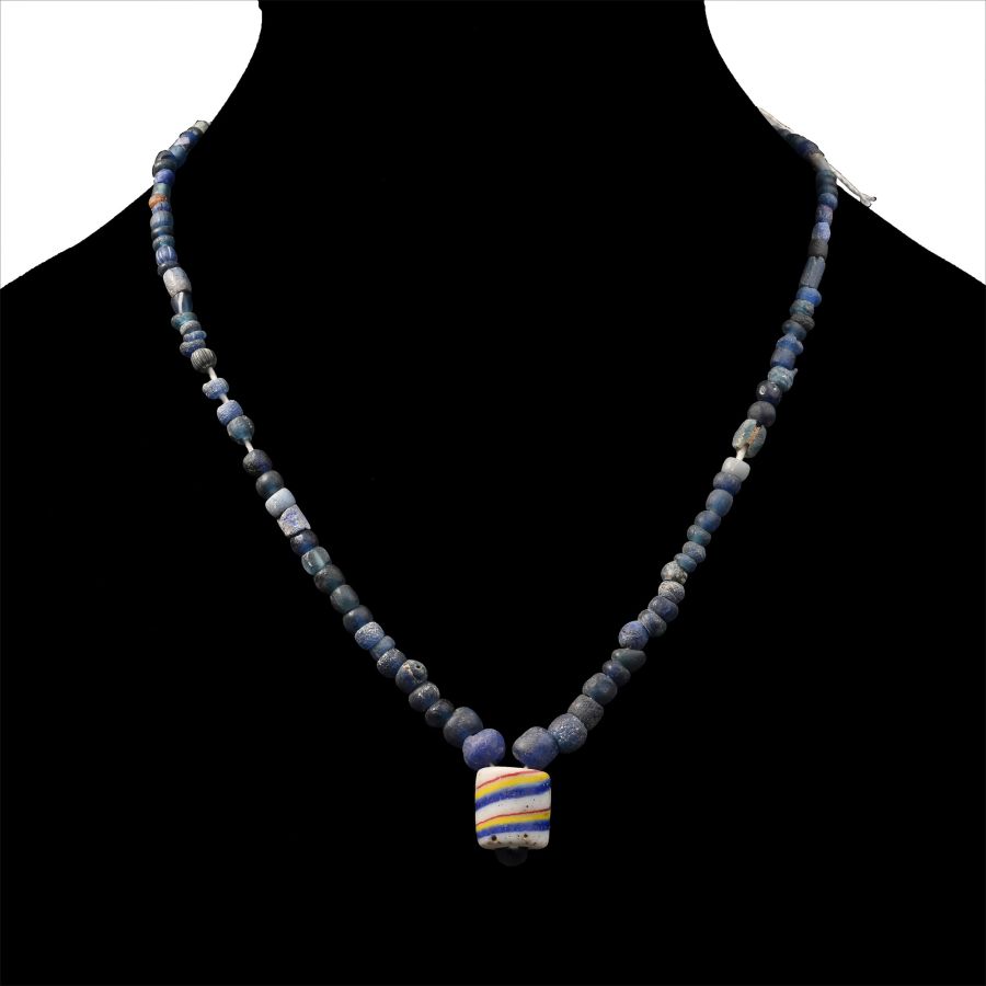 Roman Blue Glass Bead Necklace String