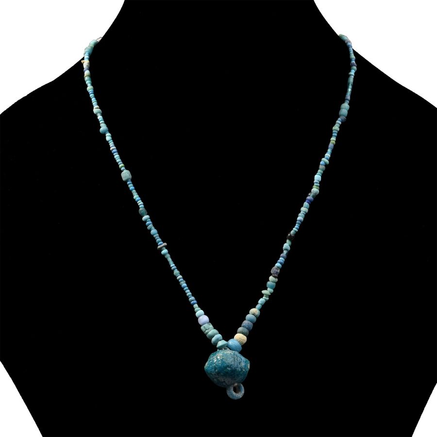 Achaemenid Blue Glass Bead Necklace String