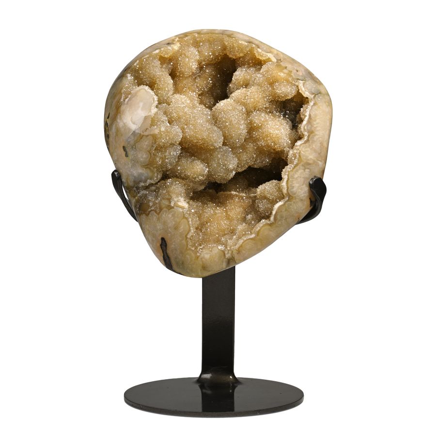 Agate Geode Display with Quartz Crystals