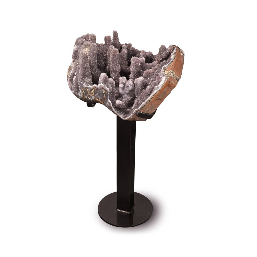 Monumental Geode Section with Druzy Quartz Stalagmites