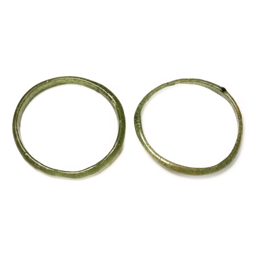 Roman Green Glass Bangle Pair