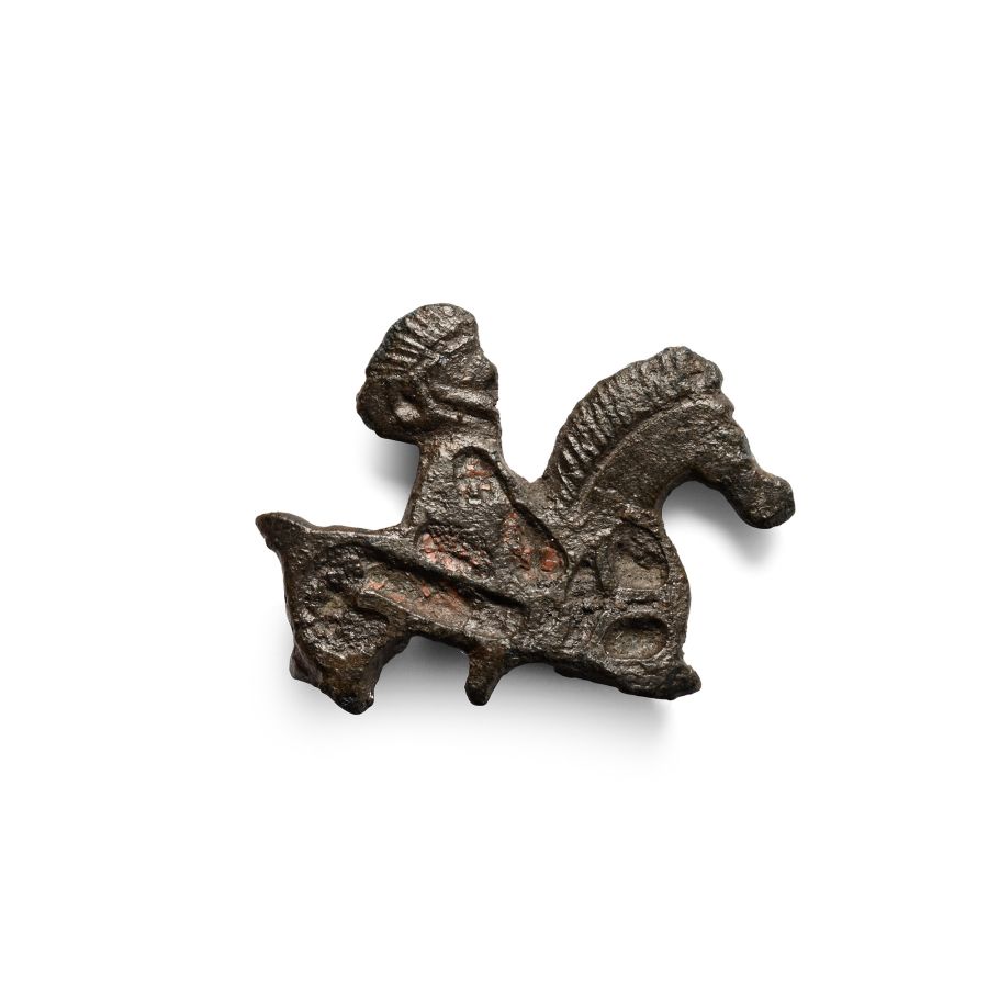 Romano-British Enamelled Bronze Horse and Rider Brooch