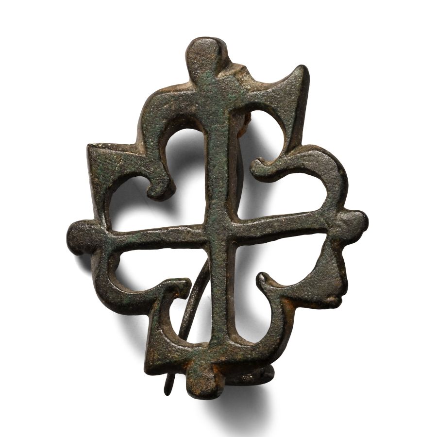 Roman Bronze Axe Wheel Plate Brooch
