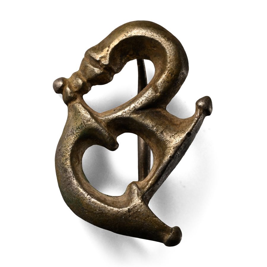 Roman Silver Trumpet Plate Brooch