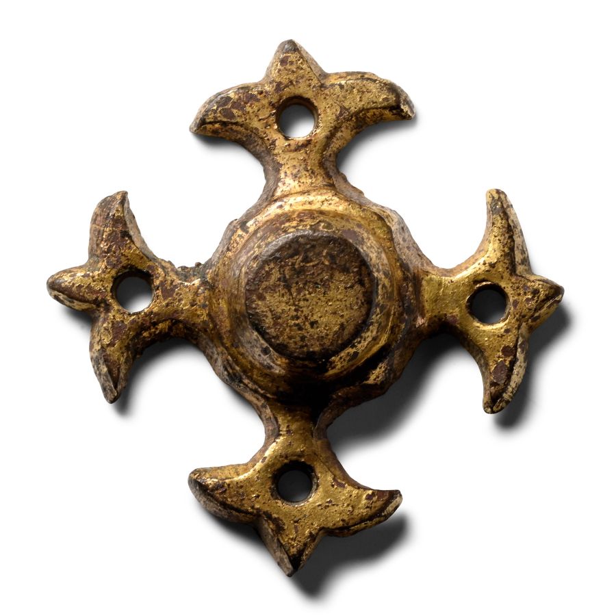 Medieval Gilt Bronze Mount