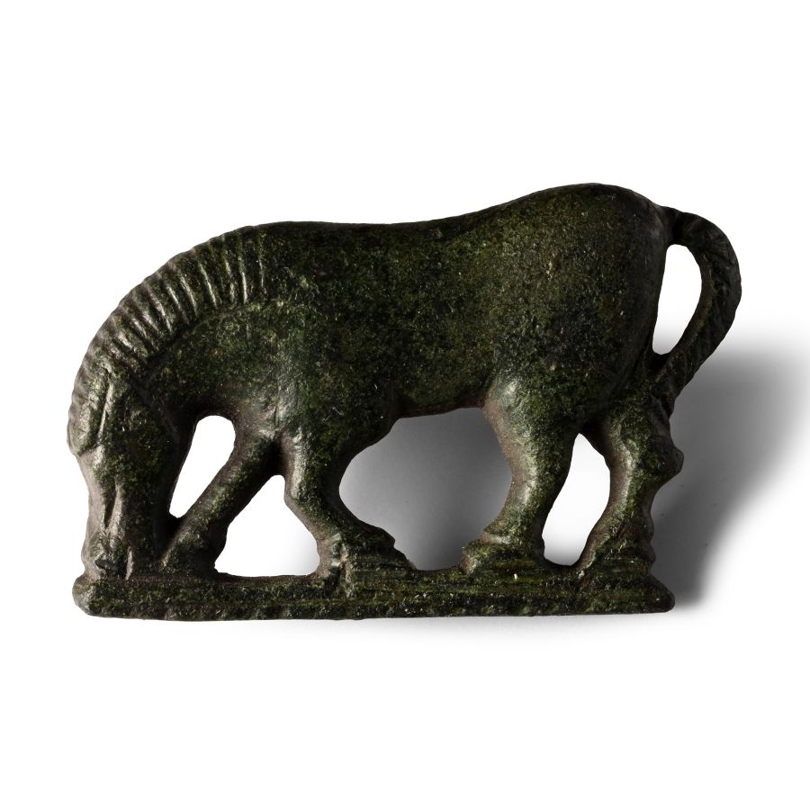 Roman Bronze Horse Plate Brooch
