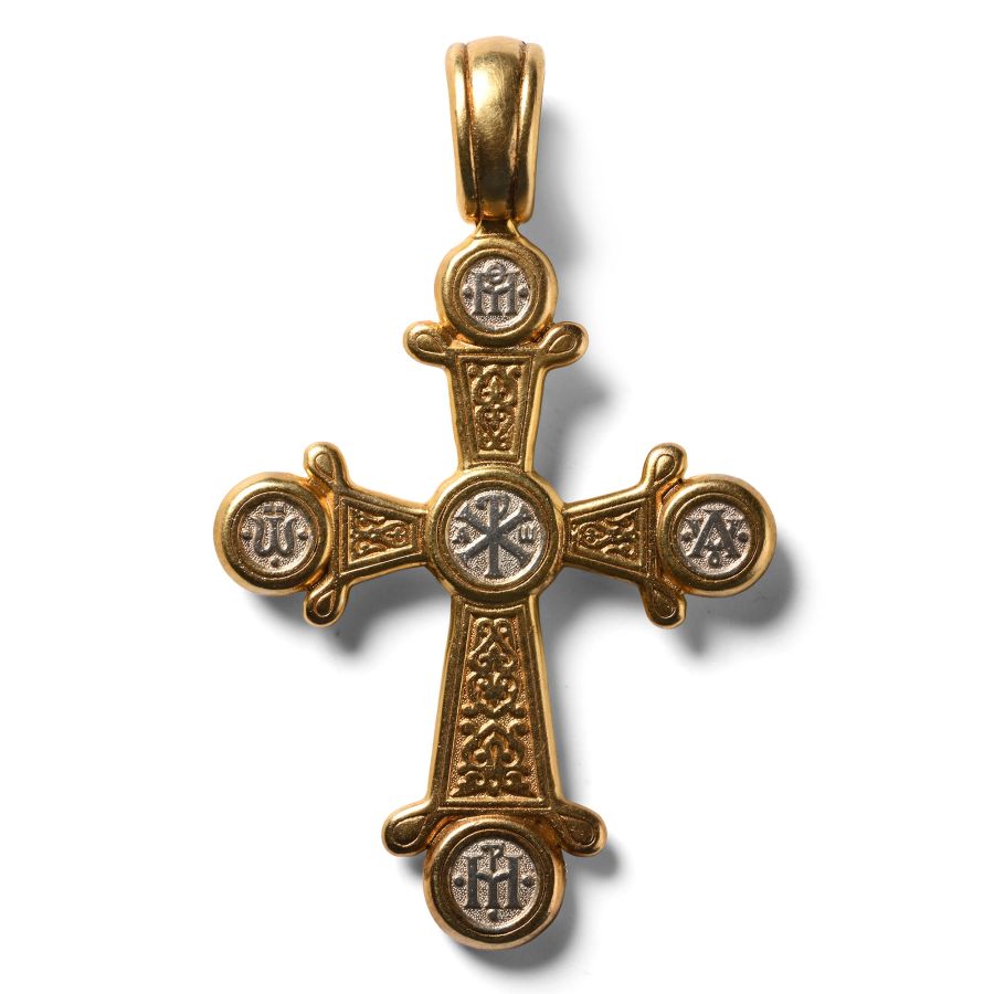 Russian Silver-Gilt Cross Pendant