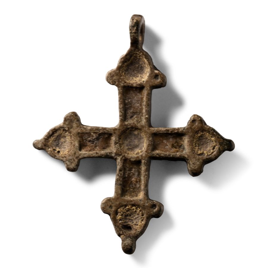 Orthodox Enamelled Bronze Cross Pendant