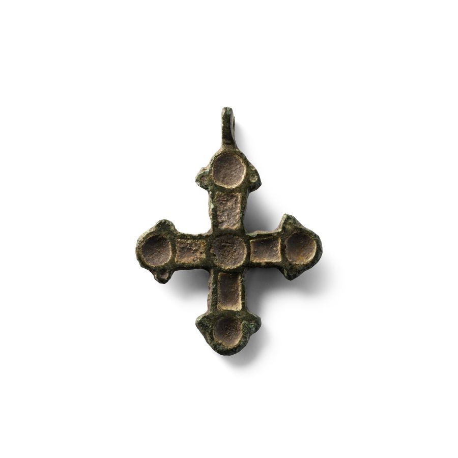 Orthodox Enamelled Bronze Cross Pendant