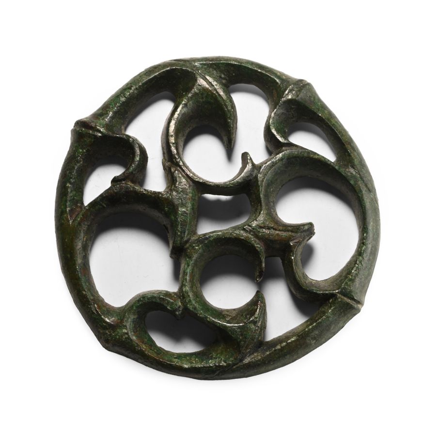 Large Romano-Celtic Bronze Trumpet-Whorl Chariot Mount