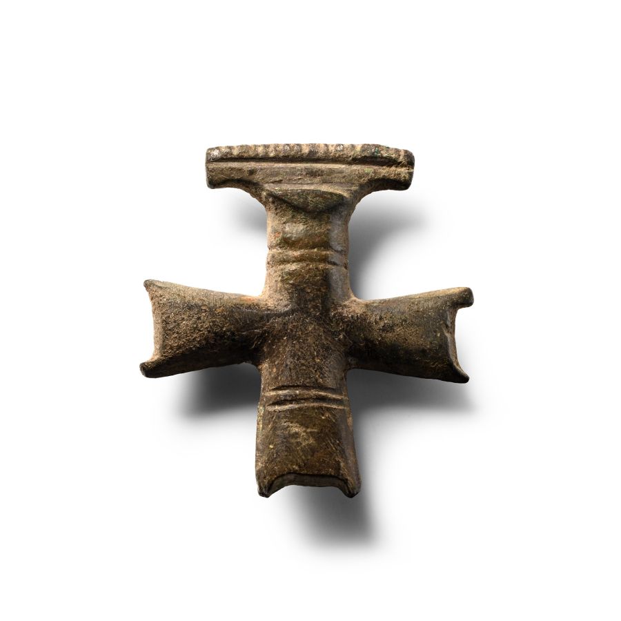 Byzantine Bronze Reliquary Cross Mount
