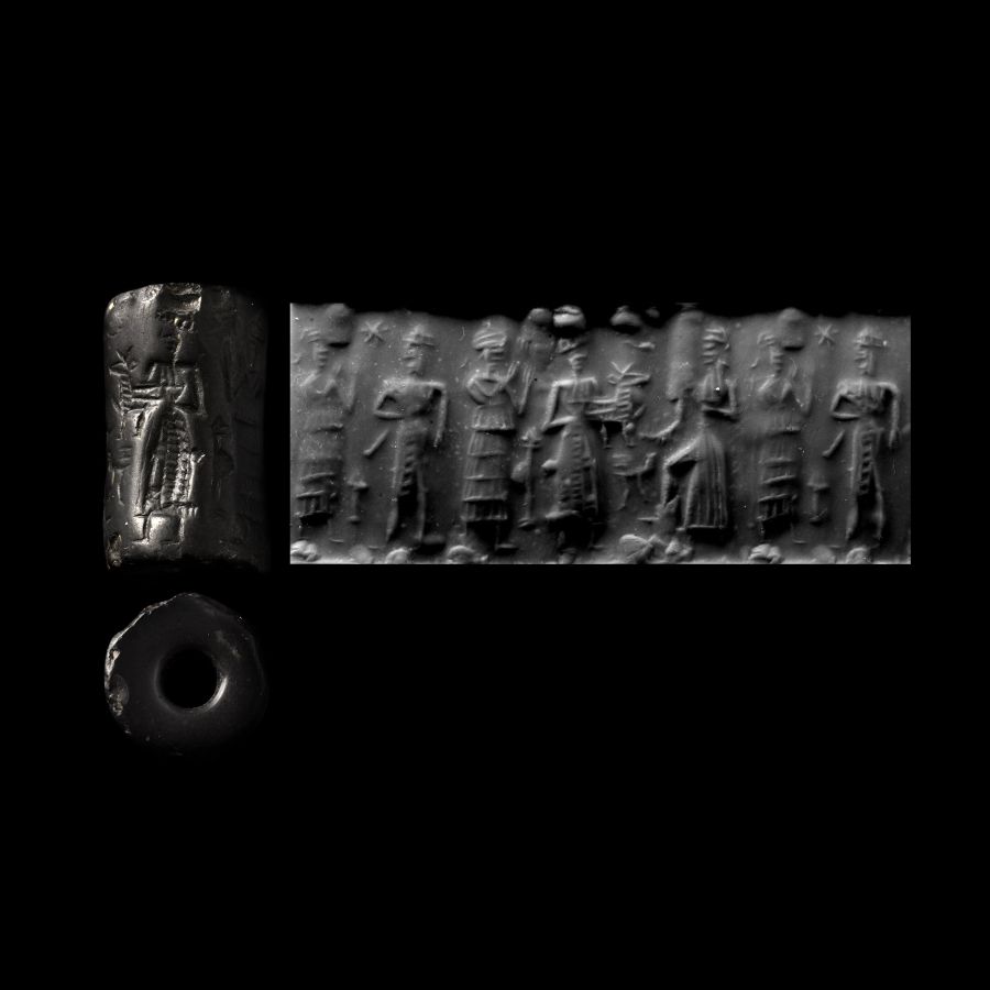 Western Asiatic Stone Cylinder Seal with Presentation Scene