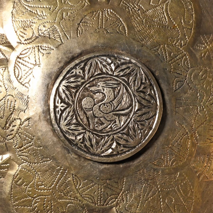 Scandinavian Silver Bowl with Embossed Centre