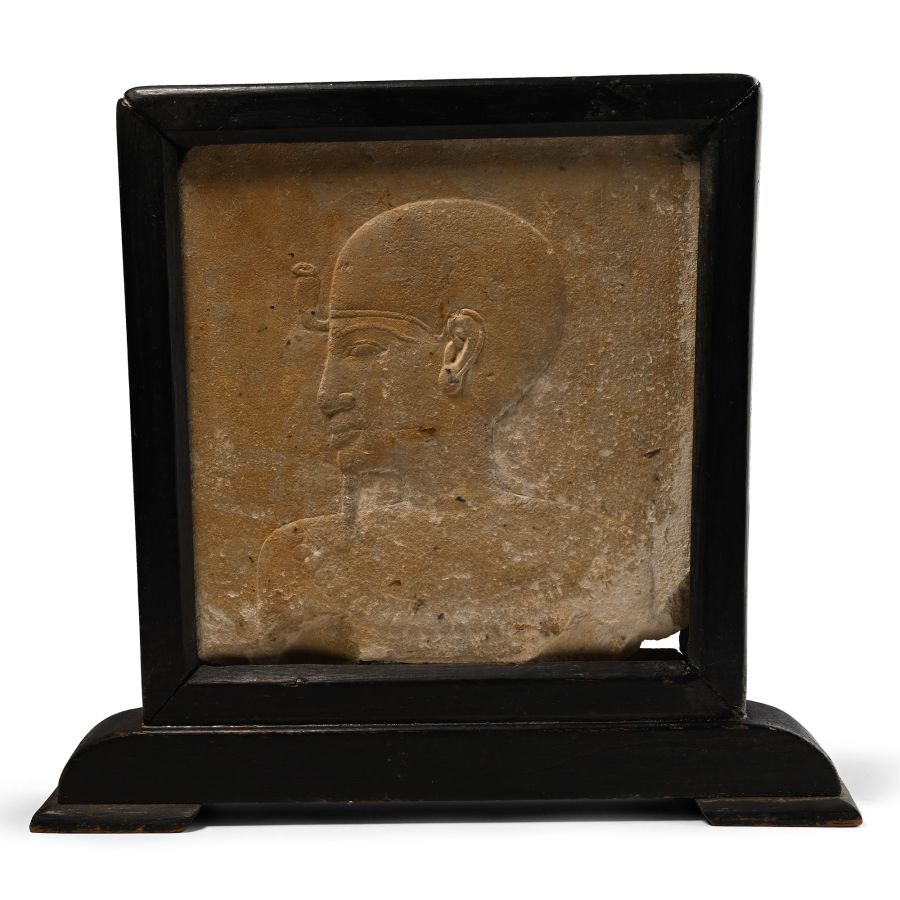 Egyptian Grand Tour Bifacial Tile in Wooden Frame